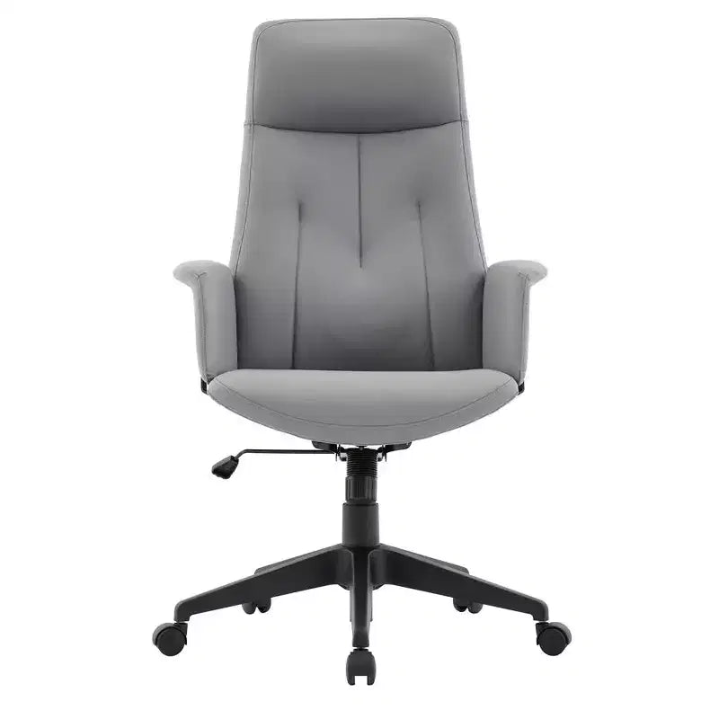 Sedia da Ufficio Ergonomica in Pelle con Schienale Alto Regolabile in Altezza, Girevole e Inclinabile, Braccioli, Sedia da Scrivania Moderna per Ufficio Domestico