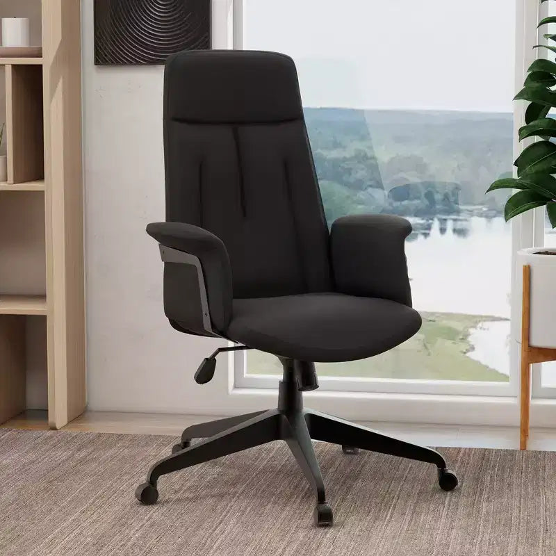 Sedia da Ufficio Ergonomica in Pelle con Schienale Alto Regolabile in Altezza, Girevole e Inclinabile, Braccioli, Sedia da Scrivania Moderna per Ufficio Domestico