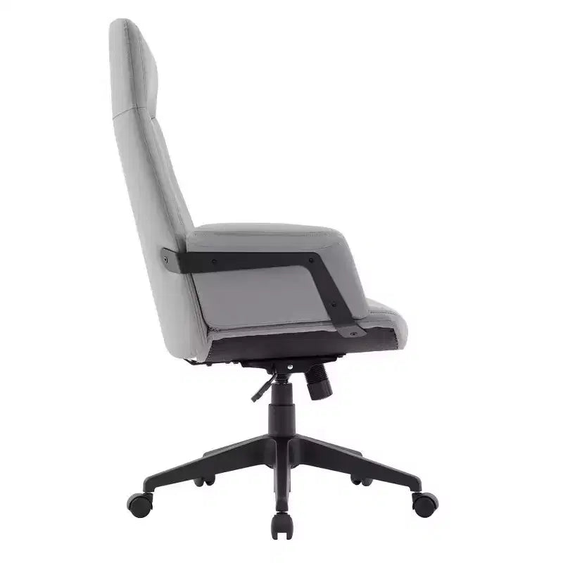 Sedia da Ufficio Ergonomica in Pelle con Schienale Alto Regolabile in Altezza, Girevole e Inclinabile, Braccioli, Sedia da Scrivania Moderna per Ufficio Domestico