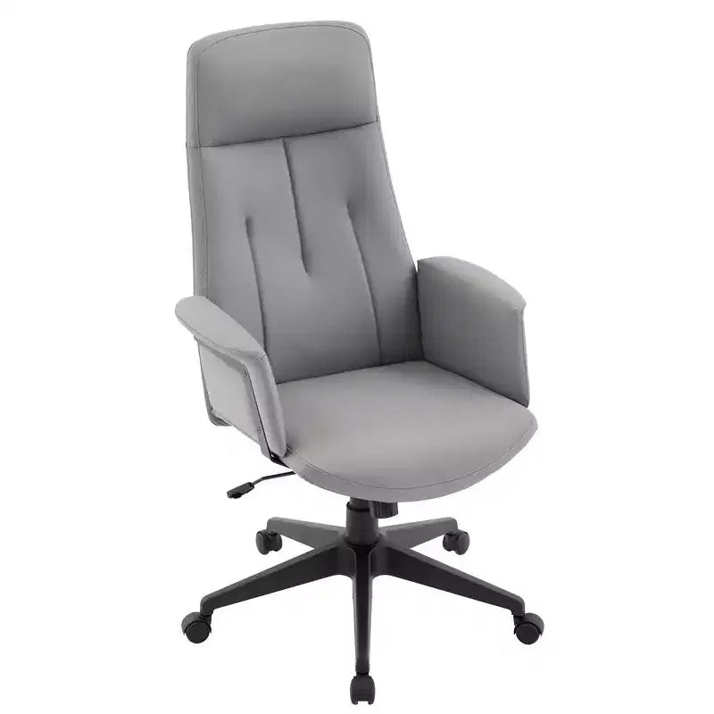 Sedia da Ufficio Ergonomica in Pelle con Schienale Alto Regolabile in Altezza, Girevole e Inclinabile, Braccioli, Sedia da Scrivania Moderna per Ufficio Domestico