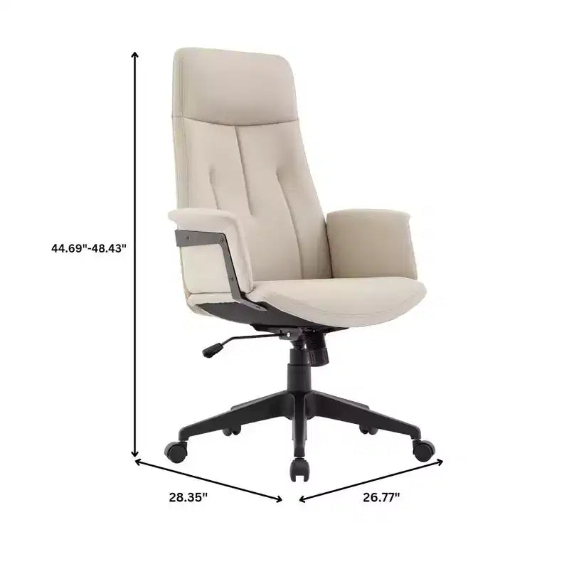 Sedia da Ufficio Ergonomica in Pelle con Schienale Alto Regolabile in Altezza, Girevole e Inclinabile, Braccioli, Sedia da Scrivania Moderna per Ufficio Domestico
