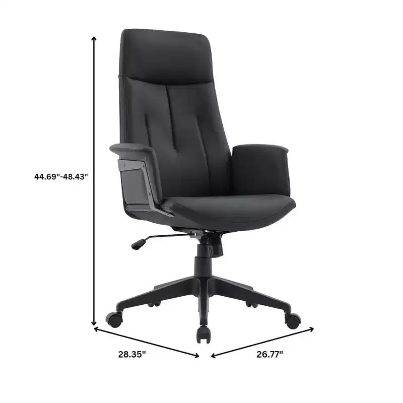 Sedia da Ufficio Ergonomica in Pelle con Schienale Alto Regolabile in Altezza, Girevole e Inclinabile, Braccioli, Sedia da Scrivania Moderna per Ufficio Domestico