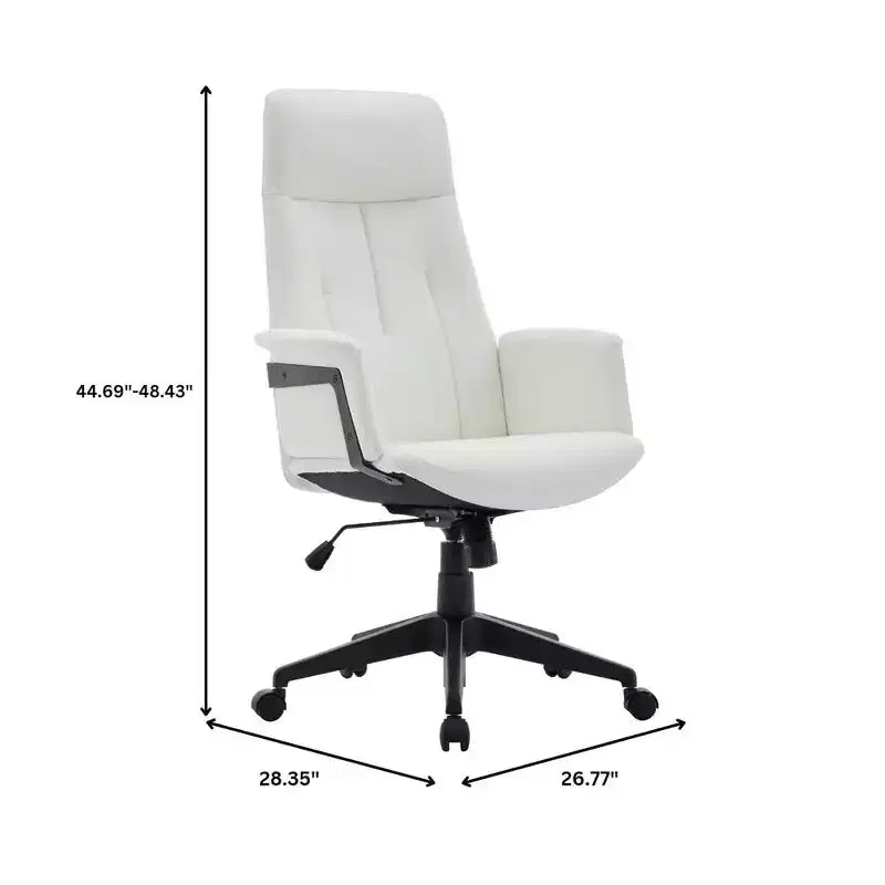 Sedia da Ufficio Ergonomica in Pelle con Schienale Alto Regolabile in Altezza, Girevole e Inclinabile, Braccioli, Sedia da Scrivania Moderna per Ufficio Domestico