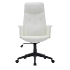 Sedia da Ufficio Ergonomica in Pelle con Schienale Alto Regolabile in Altezza, Girevole e Inclinabile, Braccioli, Sedia da Scrivania Moderna per Ufficio Domestico