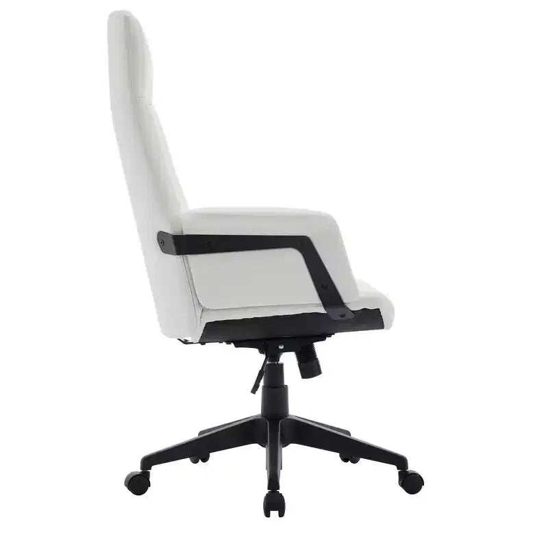 Sedia da Ufficio Ergonomica in Pelle con Schienale Alto Regolabile in Altezza, Girevole e Inclinabile, Braccioli, Sedia da Scrivania Moderna per Ufficio Domestico