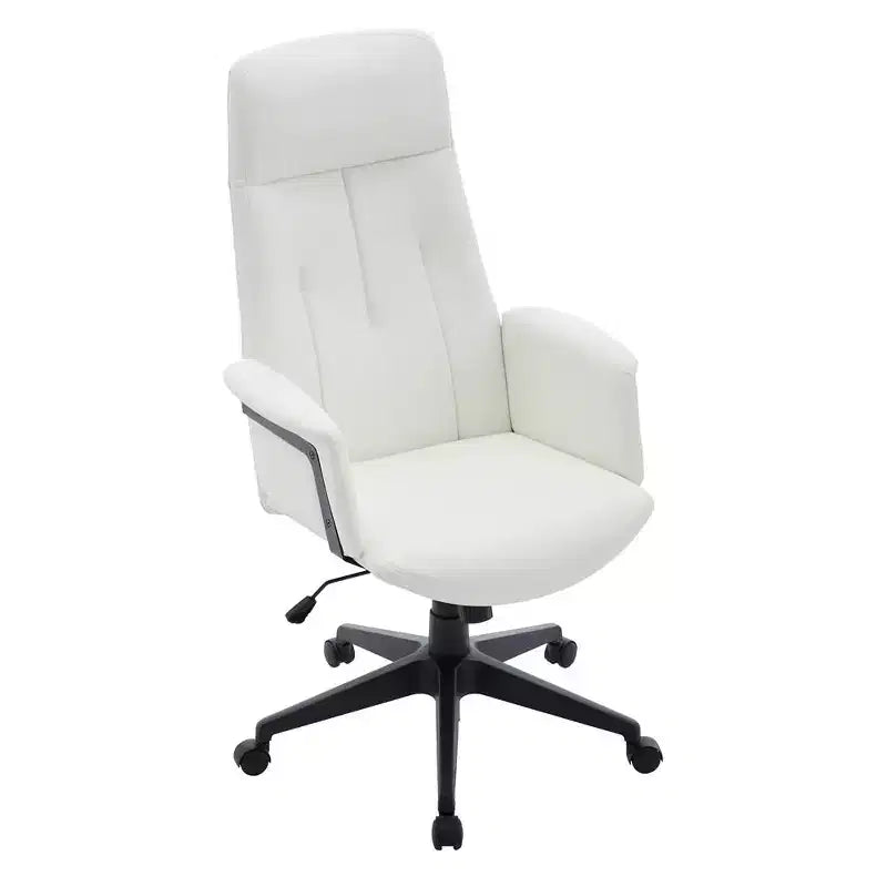 Sedia da Ufficio Ergonomica in Pelle con Schienale Alto Regolabile in Altezza, Girevole e Inclinabile, Braccioli, Sedia da Scrivania Moderna per Ufficio Domestico