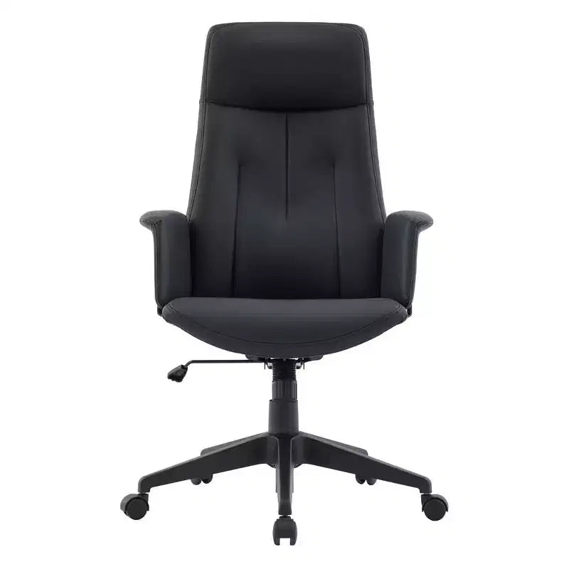 Sedia da Ufficio Ergonomica in Pelle con Schienale Alto Regolabile in Altezza, Girevole e Inclinabile, Braccioli, Sedia da Scrivania Moderna per Ufficio Domestico