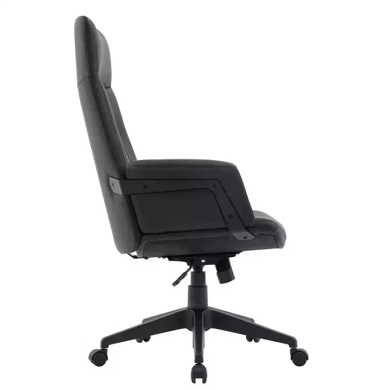 Sedia da Ufficio Ergonomica in Pelle con Schienale Alto Regolabile in Altezza, Girevole e Inclinabile, Braccioli, Sedia da Scrivania Moderna per Ufficio Domestico