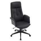 Sedia da Ufficio Ergonomica in Pelle con Schienale Alto Regolabile in Altezza, Girevole e Inclinabile, Braccioli, Sedia da Scrivania Moderna per Ufficio Domestico
