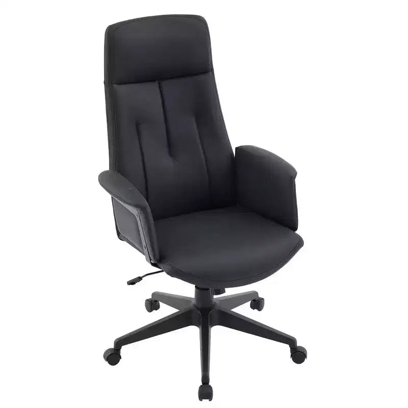 Sedia da Ufficio Ergonomica in Pelle con Schienale Alto Regolabile in Altezza, Girevole e Inclinabile, Braccioli, Sedia da Scrivania Moderna per Ufficio Domestico