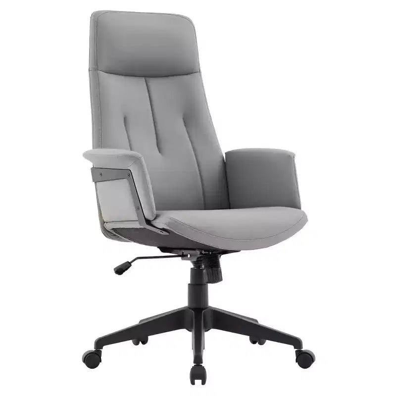 Sedia da Ufficio Ergonomica in Pelle con Schienale Alto Regolabile in Altezza, Girevole e Inclinabile, Braccioli, Sedia da Scrivania Moderna per Ufficio Domestico