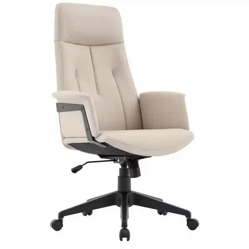 Sedia da Ufficio Ergonomica in Pelle con Schienale Alto Regolabile in Altezza, Girevole e Inclinabile, Braccioli, Sedia da Scrivania Moderna per Ufficio Domestico