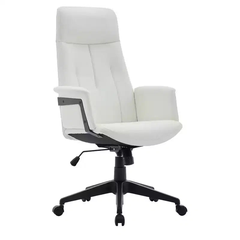 Sedia da Ufficio Ergonomica in Pelle con Schienale Alto Regolabile in Altezza, Girevole e Inclinabile, Braccioli, Sedia da Scrivania Moderna per Ufficio Domestico
