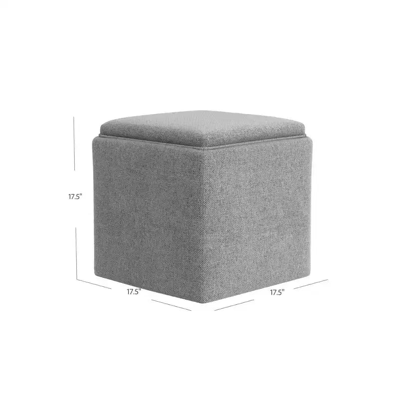 Pouf contenitore con vassoio superiore