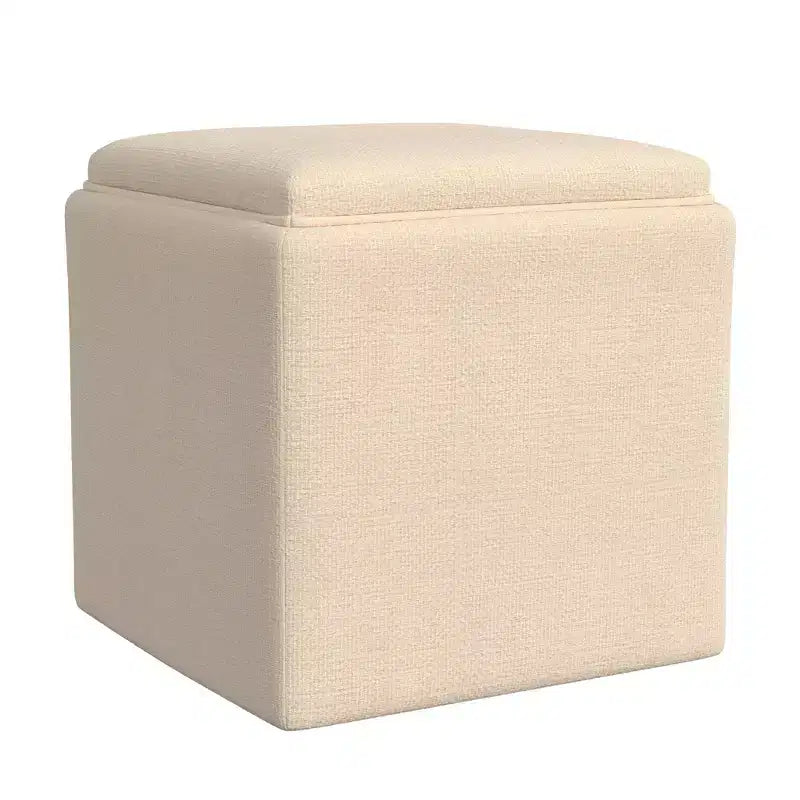 Pouf contenitore con vassoio superiore