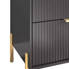 Comò moderno ed elegante a 4 pezzi per camera da letto con cassettiera a 6 cassetti e comodini a 2 cassetti