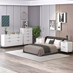 Comò moderno ed elegante a 4 pezzi per camera da letto con cassettiera a 6 cassetti e comodini a 2 cassetti