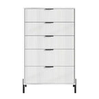 Comò moderno ed elegante a 4 pezzi per camera da letto con cassettiera a 6 cassetti e comodini a 2 cassetti