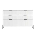 Comò moderno ed elegante a 4 pezzi per camera da letto con cassettiera a 6 cassetti e comodini a 2 cassetti