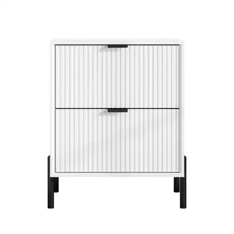 Comò moderno ed elegante a 4 pezzi per camera da letto con cassettiera a 6 cassetti e comodini a 2 cassetti