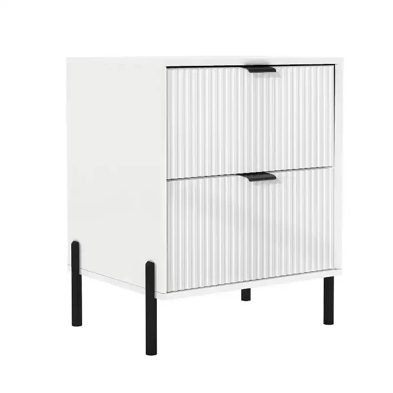 Comò moderno ed elegante a 4 pezzi per camera da letto con cassettiera a 6 cassetti e comodini a 2 cassetti
