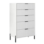 Comò moderno ed elegante a 4 pezzi per camera da letto con cassettiera a 6 cassetti e comodini a 2 cassetti