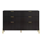 Comò moderno ed elegante a 4 pezzi per camera da letto con cassettiera a 6 cassetti e comodini a 2 cassetti