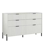 Comò moderno ed elegante a 4 pezzi per camera da letto con cassettiera a 6 cassetti e comodini a 2 cassetti